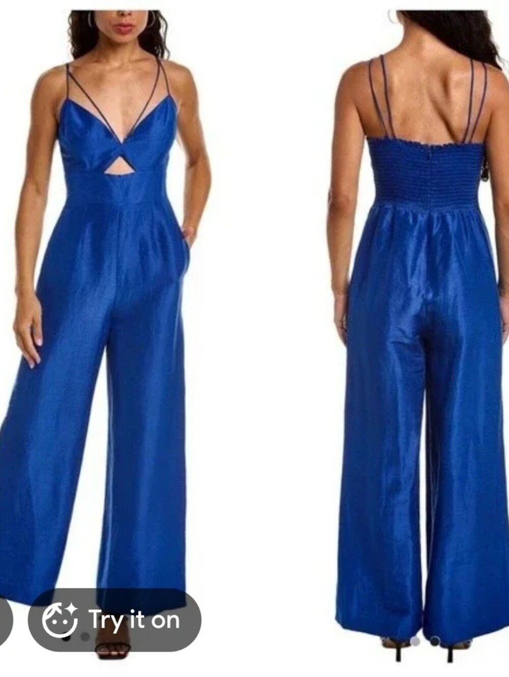 Sachin + Babi Cobalt Blue Double Spaghetti Strap Maxi Dress